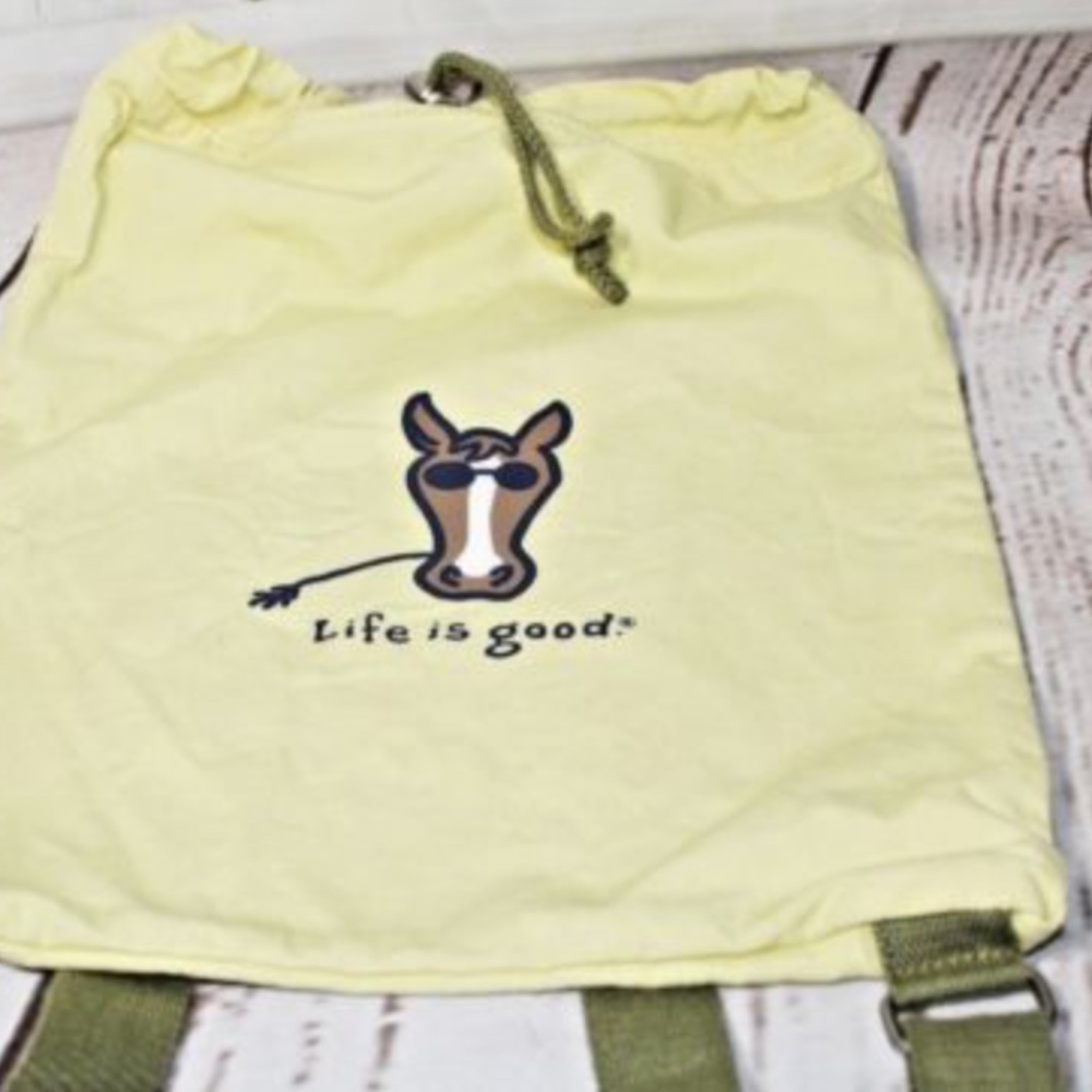 Life Is Good Horse Drawstring Bag